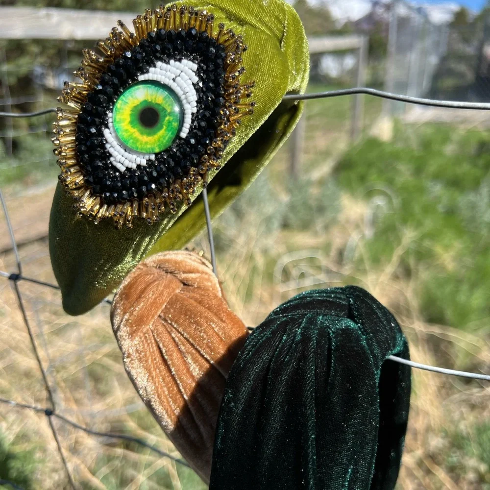 New! The “Hills Have Eye” Velvet Beaded Eye 👁️ Knotted Statement Headband
